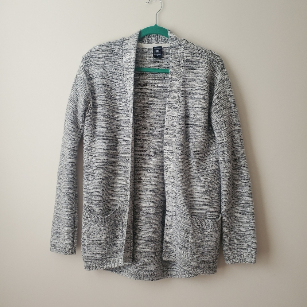 GAP Gray Long Sleeve Long Open Front Cardigan